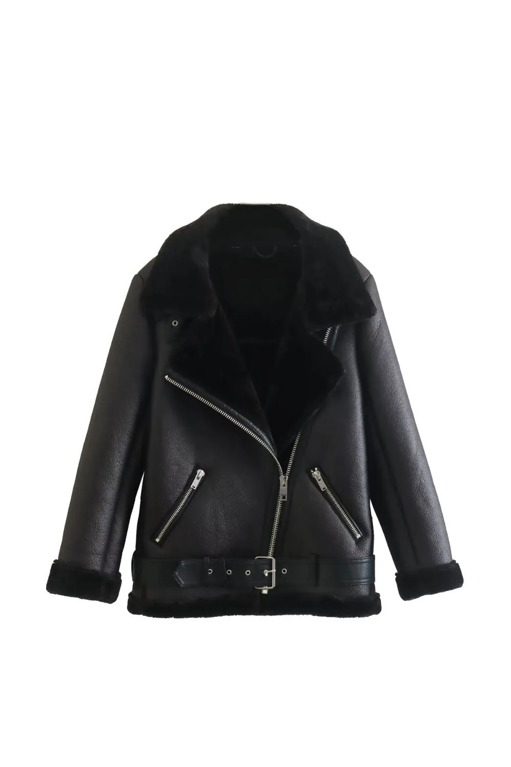 ‘ Brayden’ Leather Jacket with Plush Lining