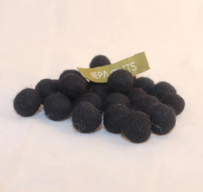 1 cm Colorful Felt Balls-Red, Black, Yellow, Blue, Gray