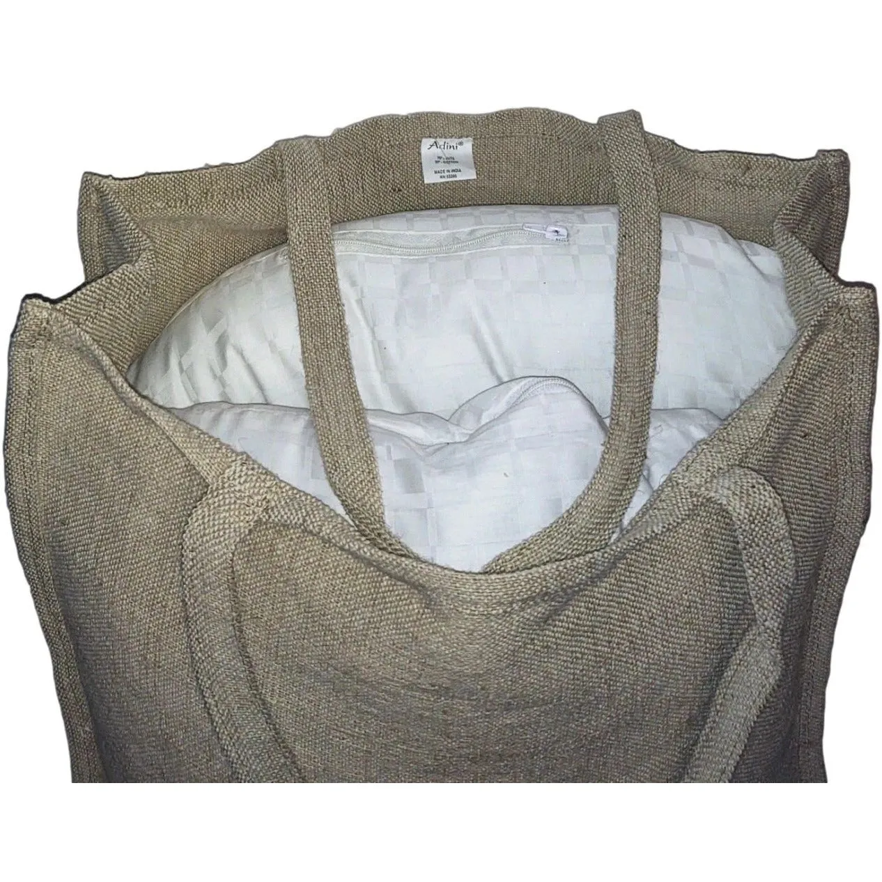 100% Natural Jute and Cotton Burlap Reusable Shopping Bag