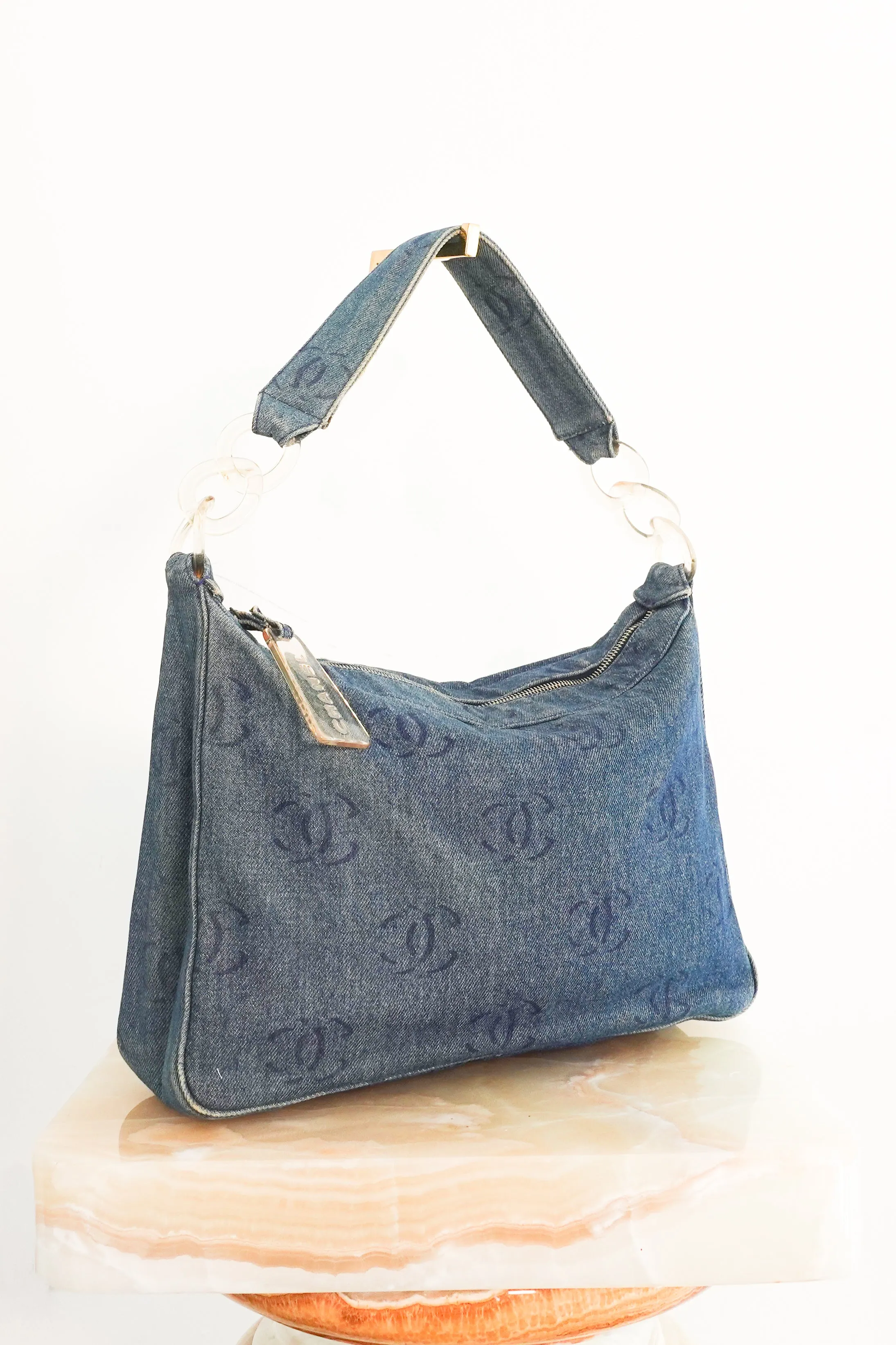 2002 CC denim shoulder bag