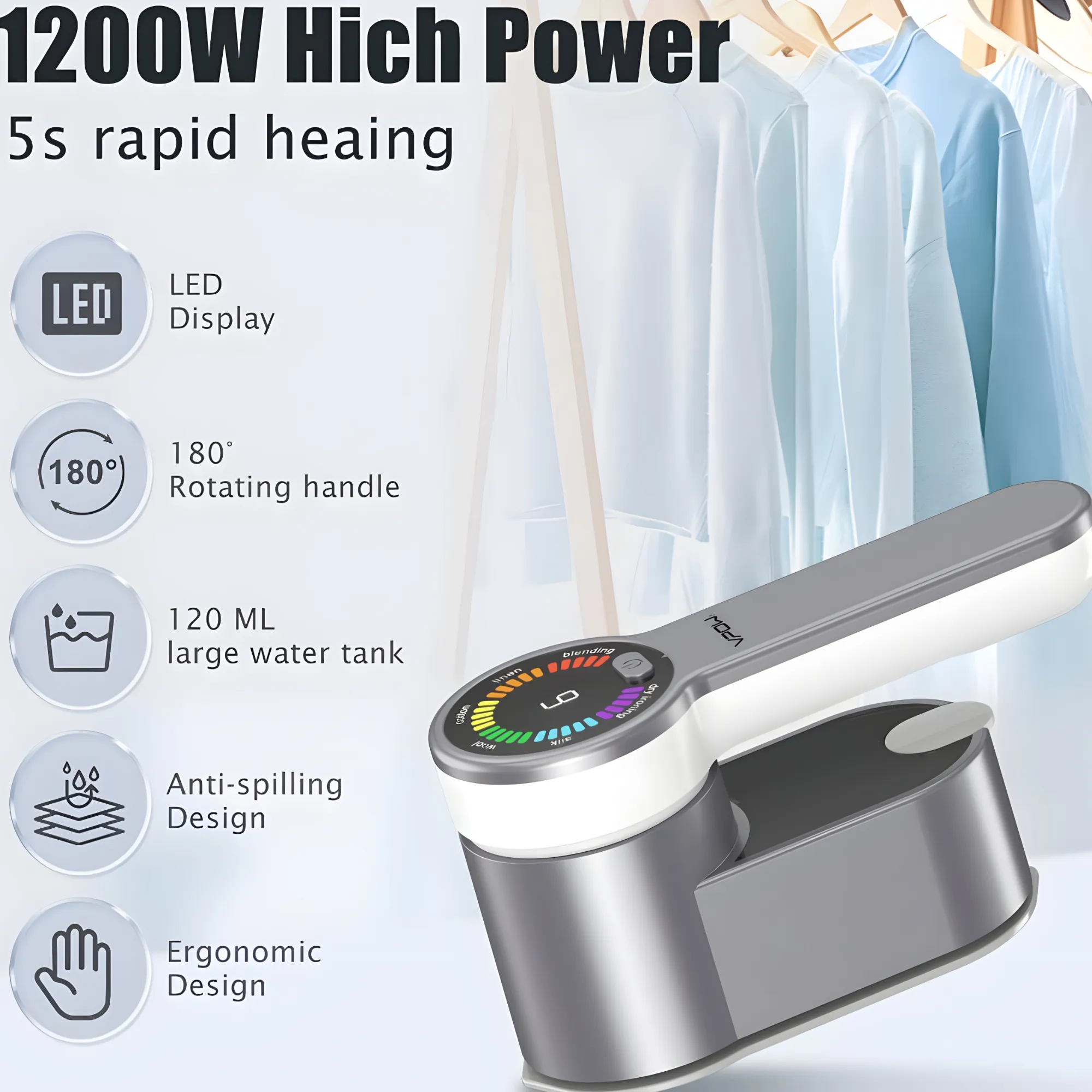 220V Portable Rotating Handheld Steam Traveling Ironing Machine JA-185