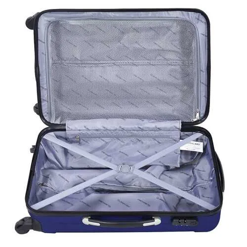 3 Pcs GLOBALWAY Luggage Trolley Case Set Dark Blue