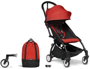 Babyzen YOYO2 Ultra Compact Complete 6  Stroller & Rolling Bag Bundle - Black/Red