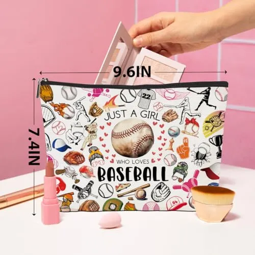 Baseball Gifts Baseball Makeup Bag Baseball Stuff Baseball Accessories for Girls Cosmetic Bag Toiletry Bag Zipper Pouch for Women Sister Friend Coworker Baseball Lover Coach Birthday Graduation