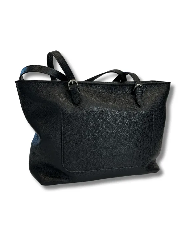 Black Leather Tote Bag | BPB8450