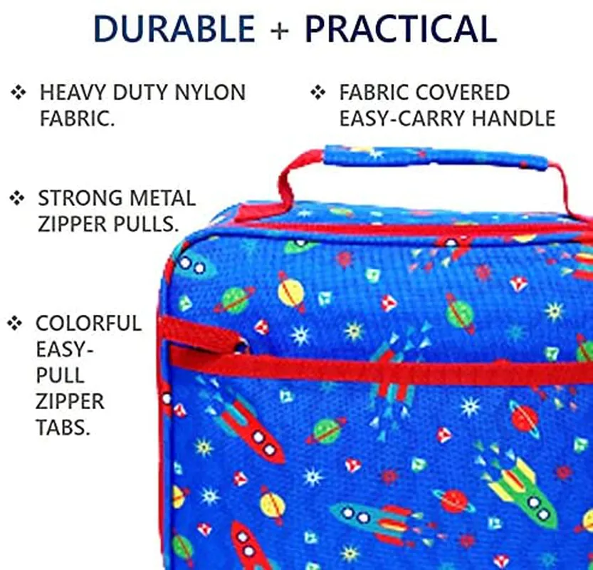 Camo Lunch Box with Ice Pack for Boys Kids, Insulated Bag for Boy School, Cooler Container Boxes for Small Kid Snacks Lunches, Red White Blue Camoflauge