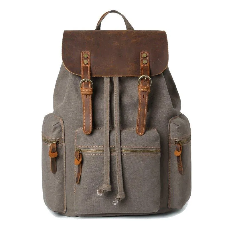 Canvas Rucksack Backpack with USB Port