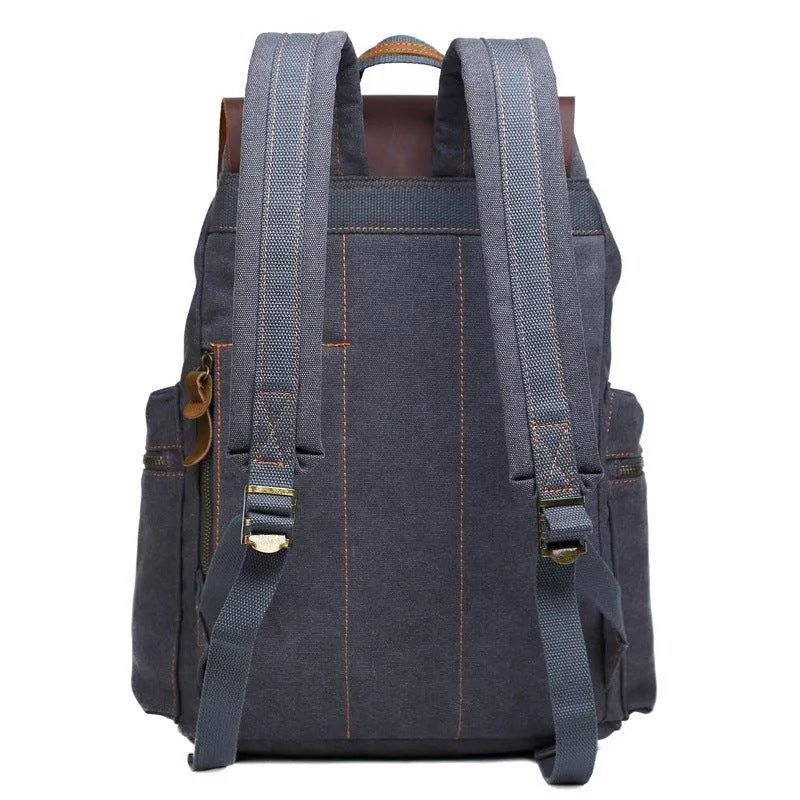 Canvas Rucksack Backpack with USB Port