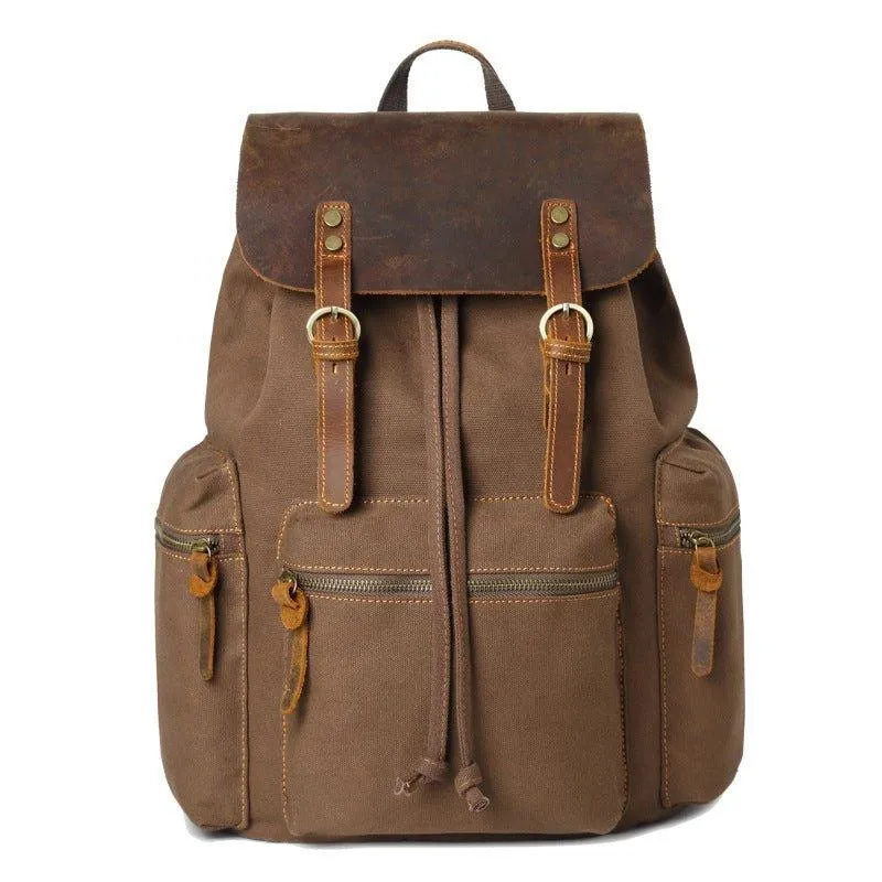 Canvas Rucksack Backpack with USB Port