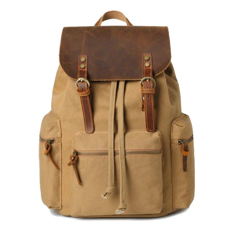 Canvas Rucksack Backpack with USB Port