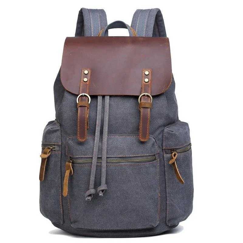 Canvas Rucksack Backpack with USB Port