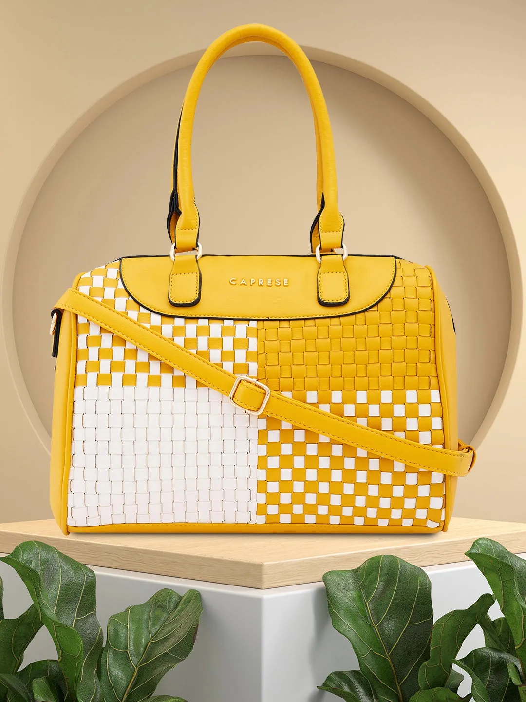 Caprese Aria Satchel Medium Mustard