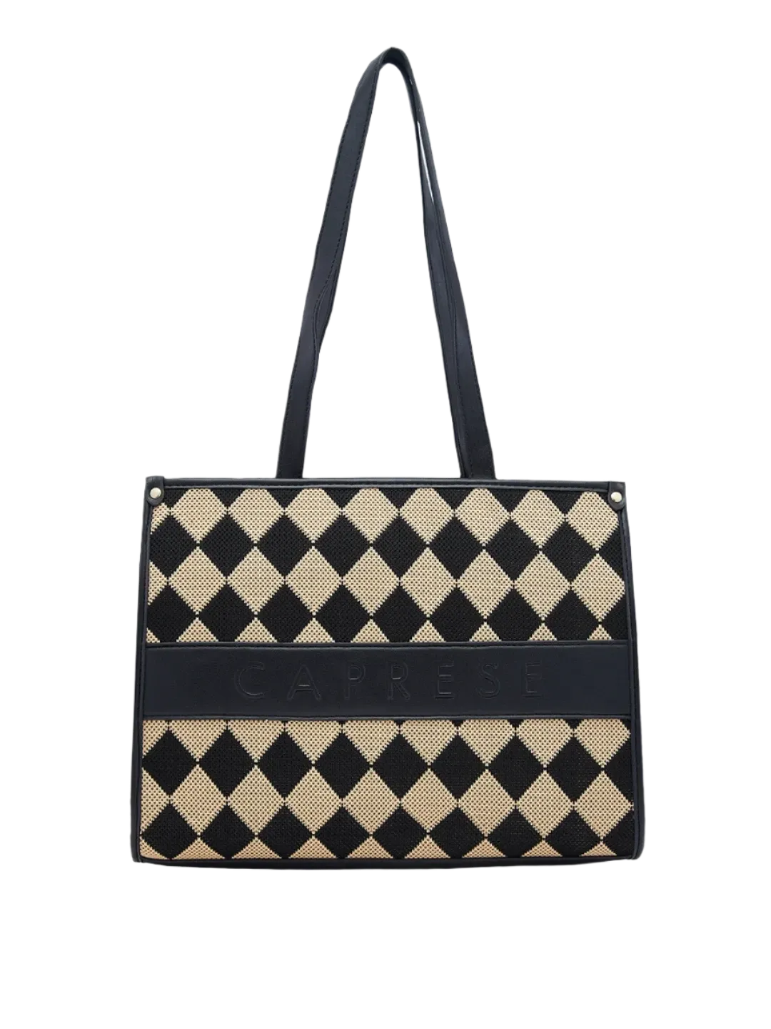 Caprese Checker Tote Medium Black