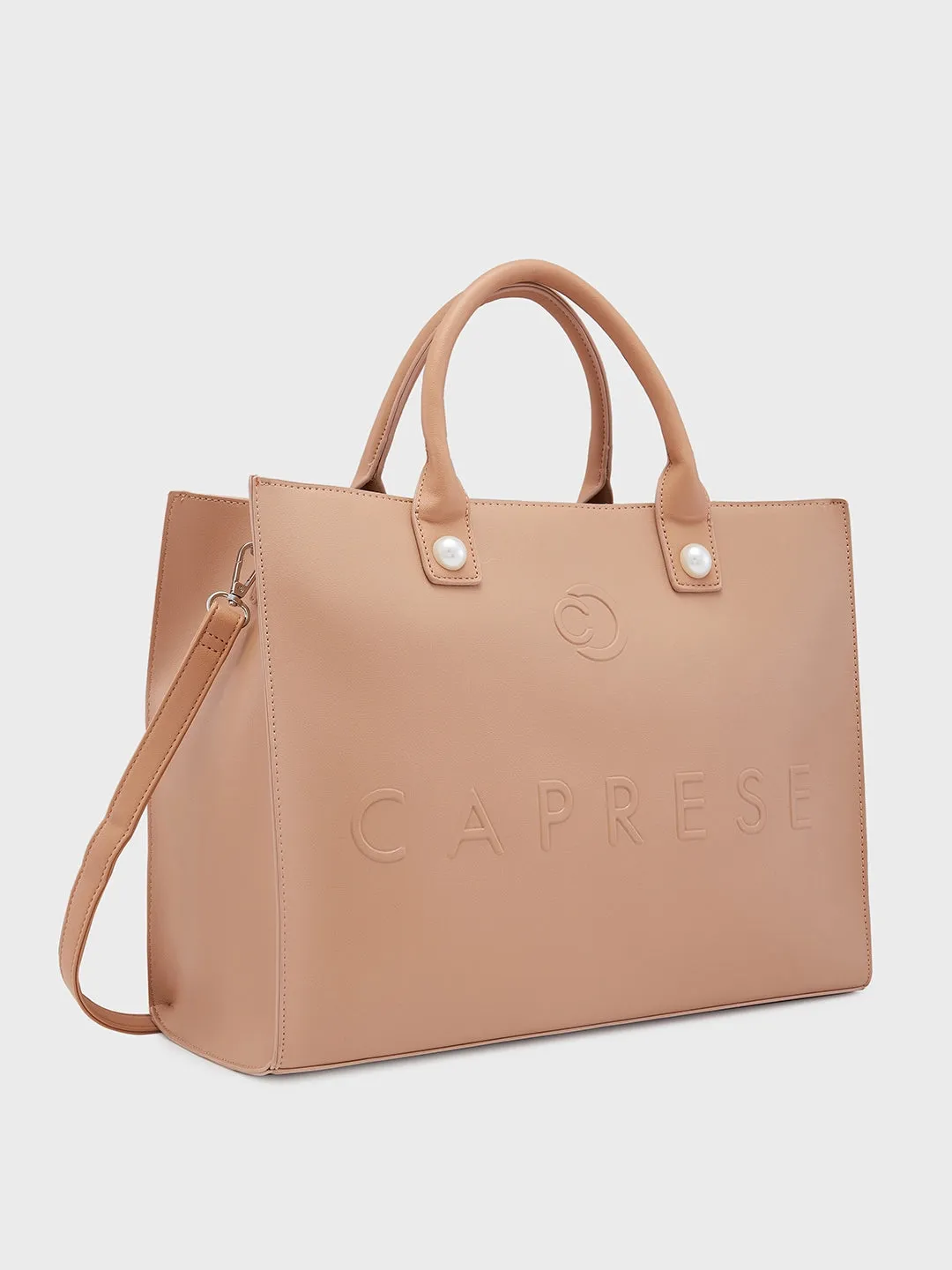 Caprese Pink Cloud Tote Large Women Handbag | Office Handbag Brown