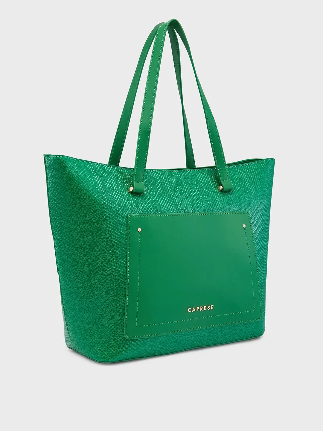 Caprese Roima Tote Large Self Design Women'S Office Handbag Green