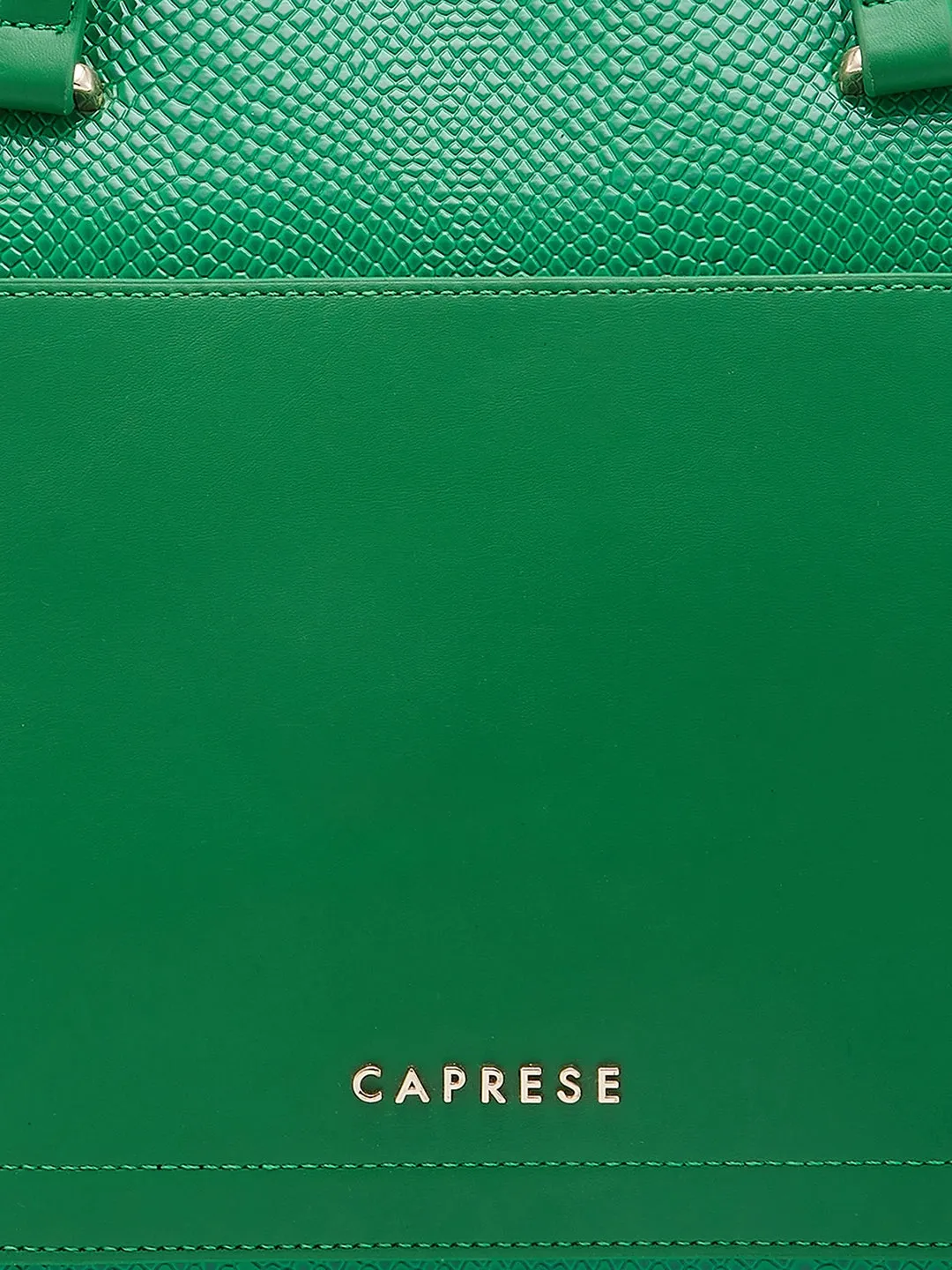 Caprese Roima Tote Large Self Design Women'S Office Handbag Green