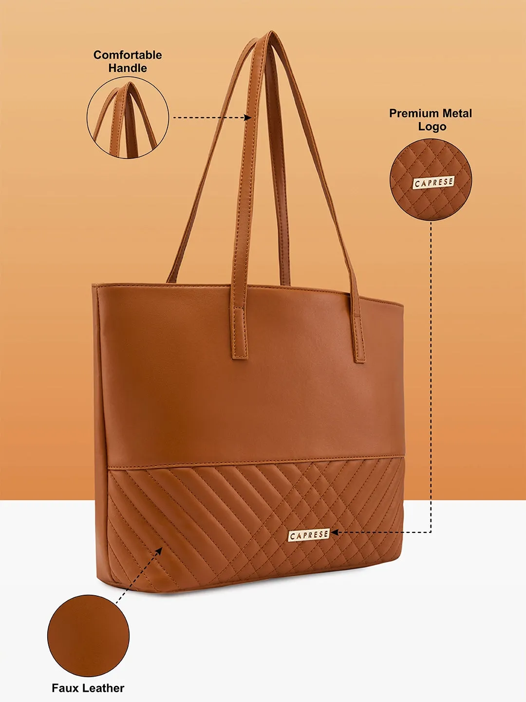 Caprese Serene Tote Medium Tan