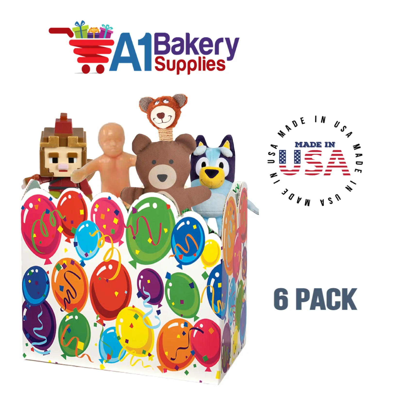 Celebrate Basket Box, Theme Gift Box, Small 6.75 (Length) x 4 (Width) x 5 (Height), 6 Pack