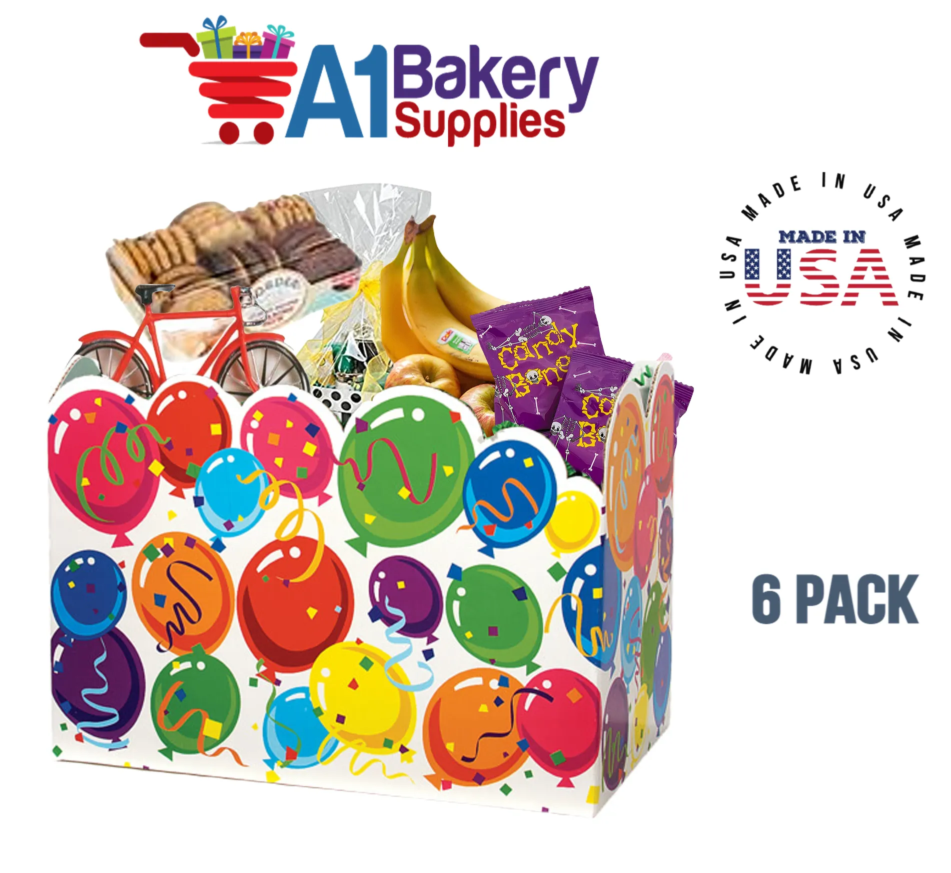 Celebrate Basket Box, Theme Gift Box, Small 6.75 (Length) x 4 (Width) x 5 (Height), 6 Pack