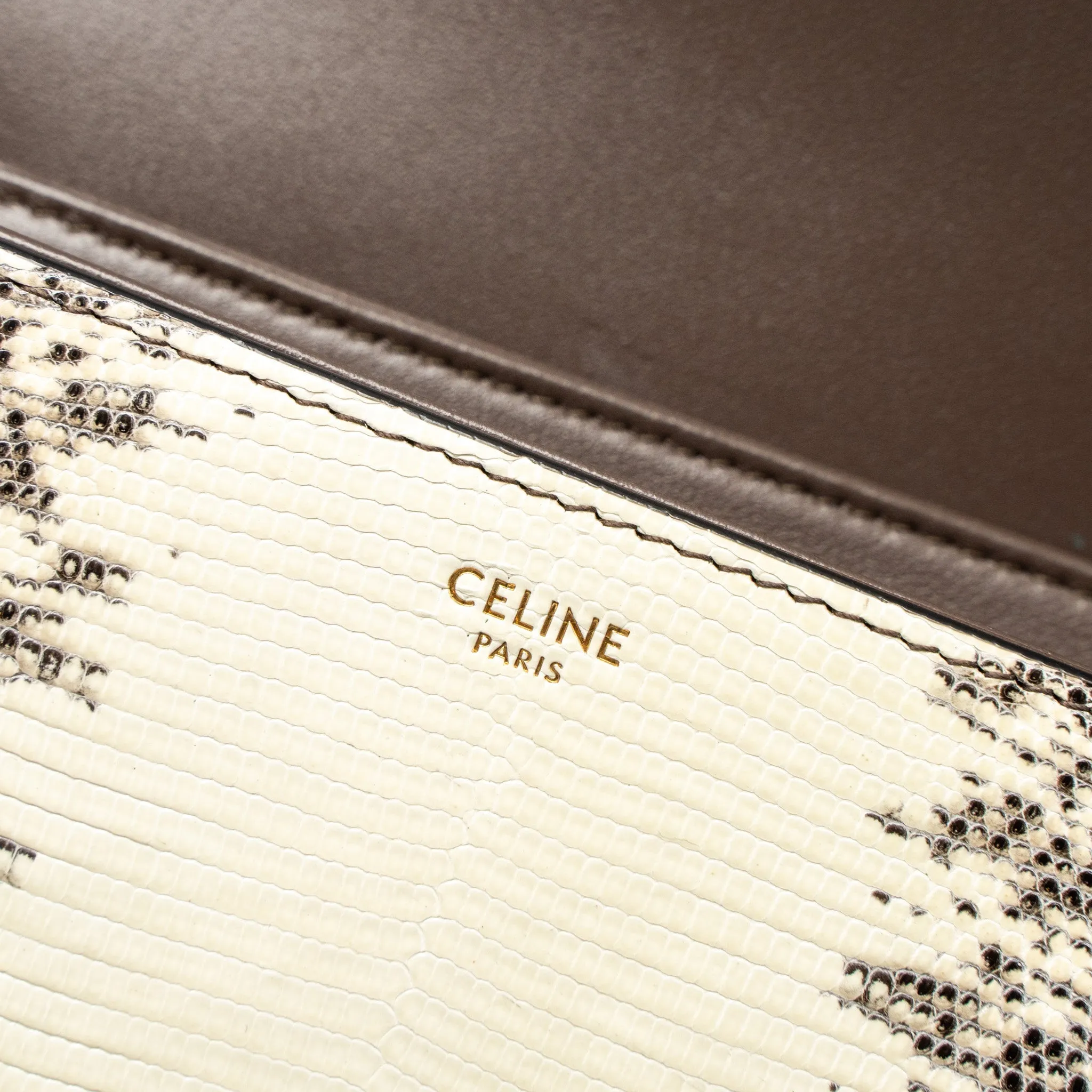 Celine Teen Triomphe Bag Lizard Natural Colour