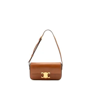 Celine Triomphe Shoulder bag Natural Calfskin Tan