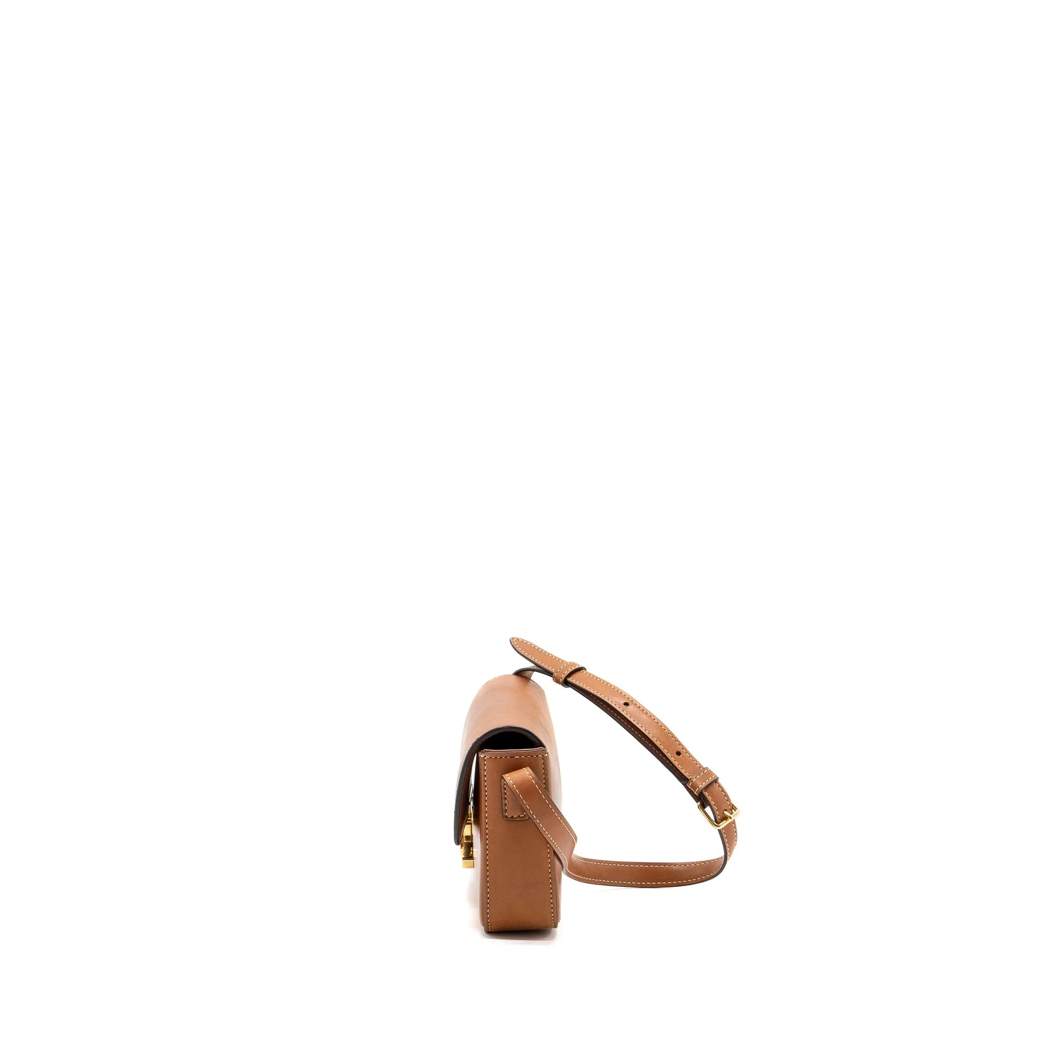 Celine Triomphe Shoulder bag Natural Calfskin Tan