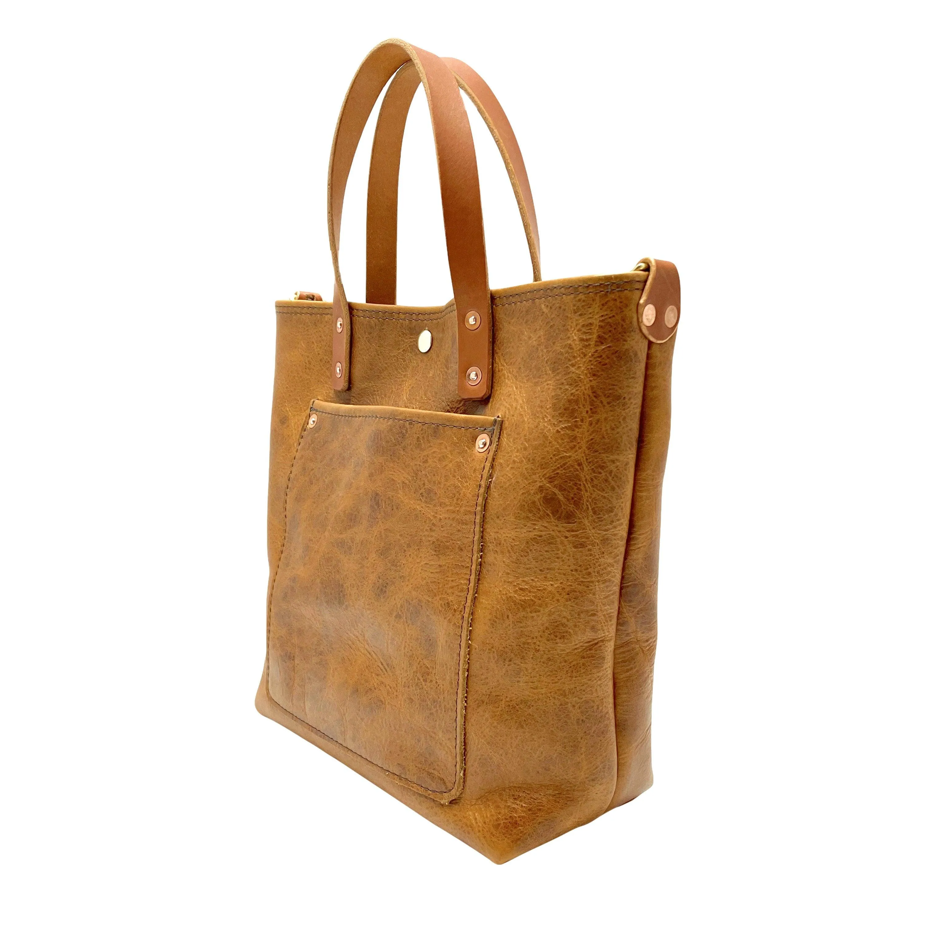 Claremont Crossbody Leather Tote in Light Umber