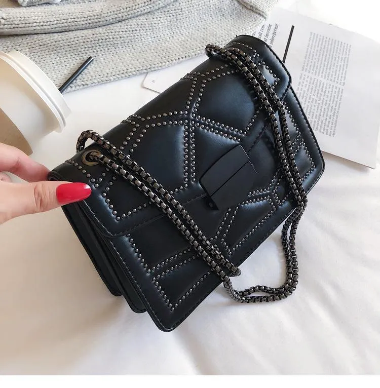 Classic Rivet Chain Crossbody Bag