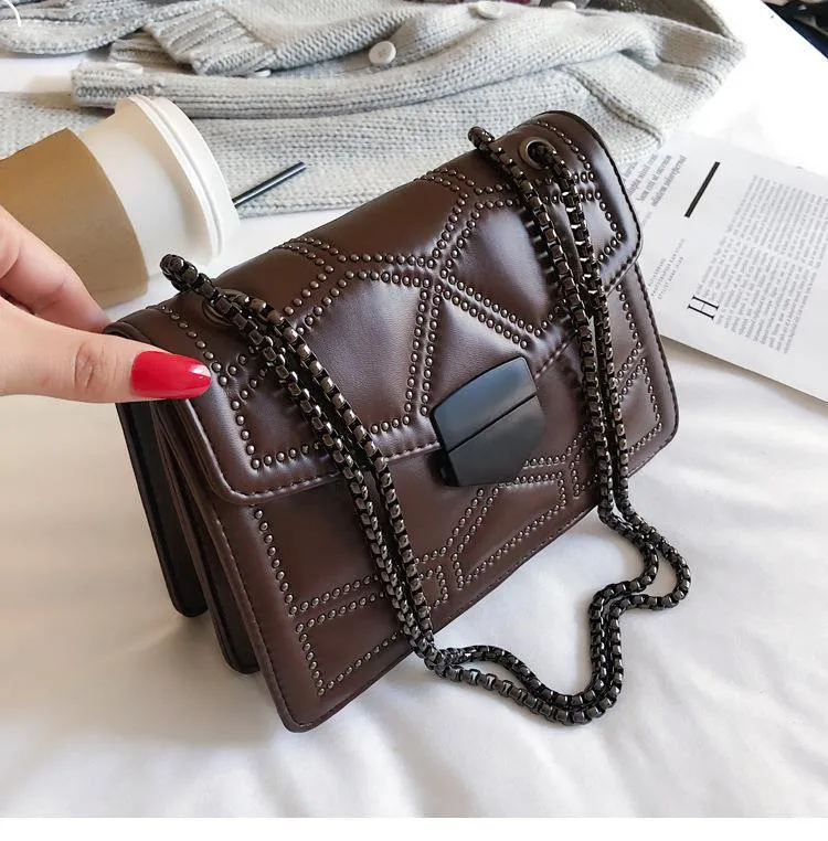 Classic Rivet Chain Crossbody Bag