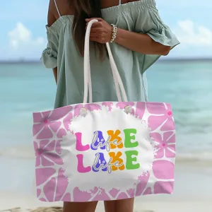 Colorful Pink Canvas Weekender Tote Bag