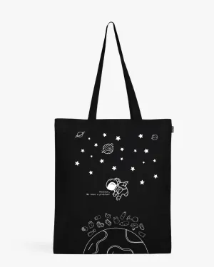 Cotton Tote Bag (Pack of 10) - Houston we have a problem (Black)