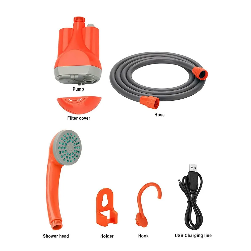 CRONY SH-410 portable shower nozzle Portable Outdoor Shower Battery Powered Compact Handheld Rechargeable Camping Showerhead