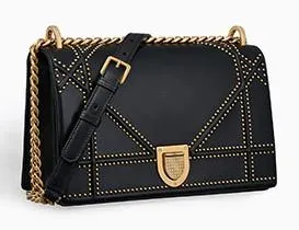 Diorama Bag in Black Studded Leather