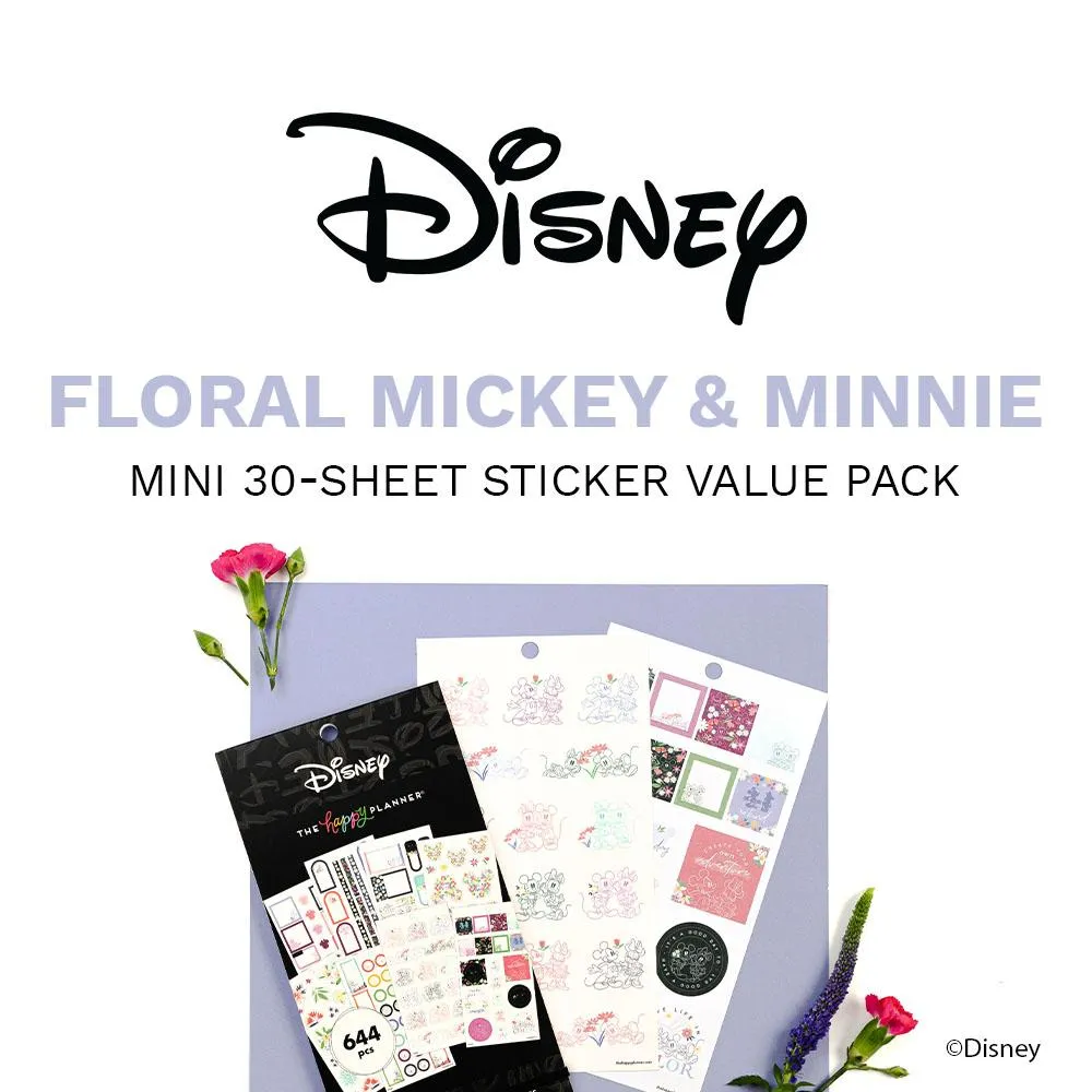 Disney © Mickey Mouse & Minnie Mouse Floral Value Pack Stickers - Mini