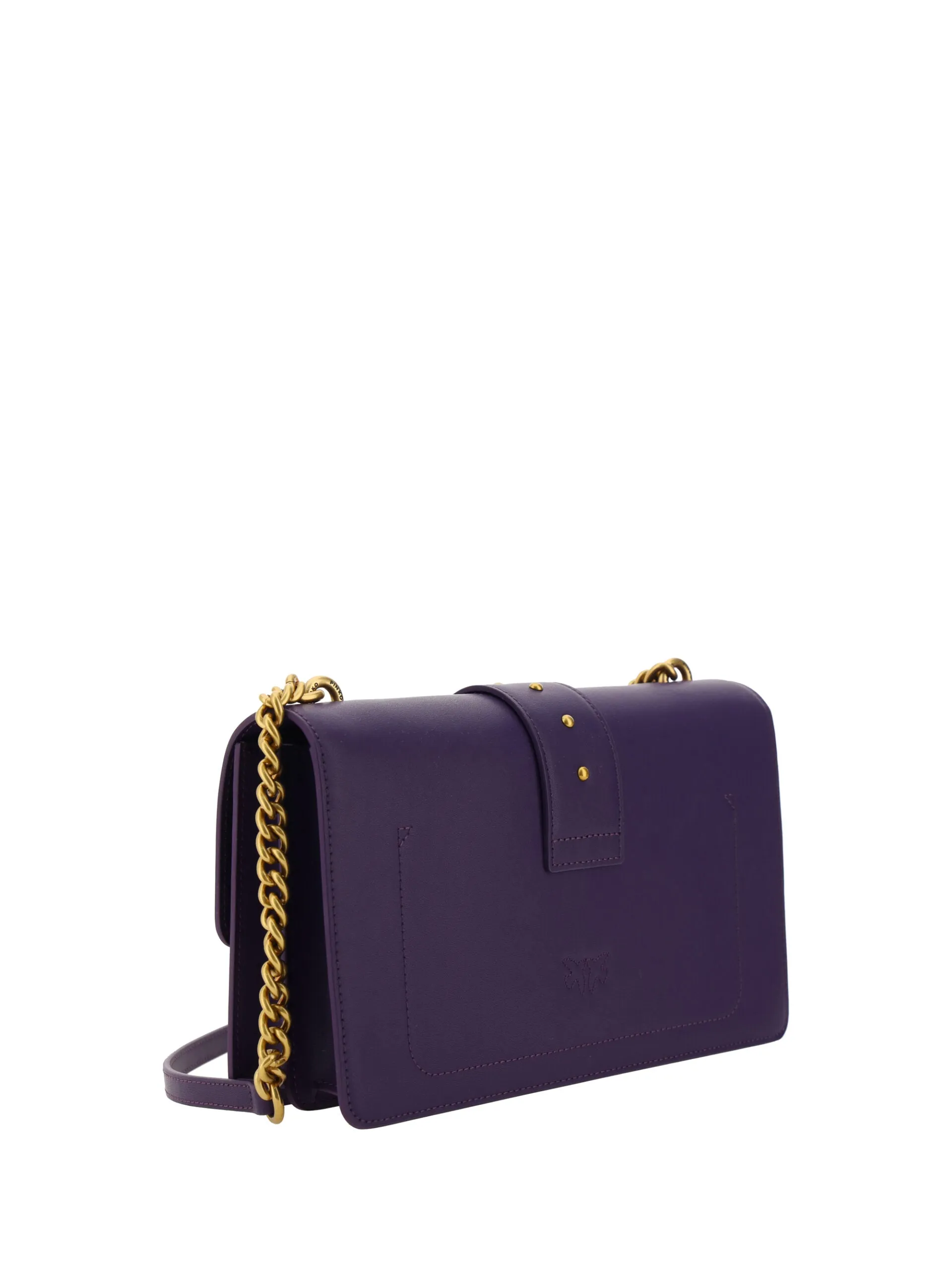 Elegant Purple Mini Shoulder Bag with Gold Accents