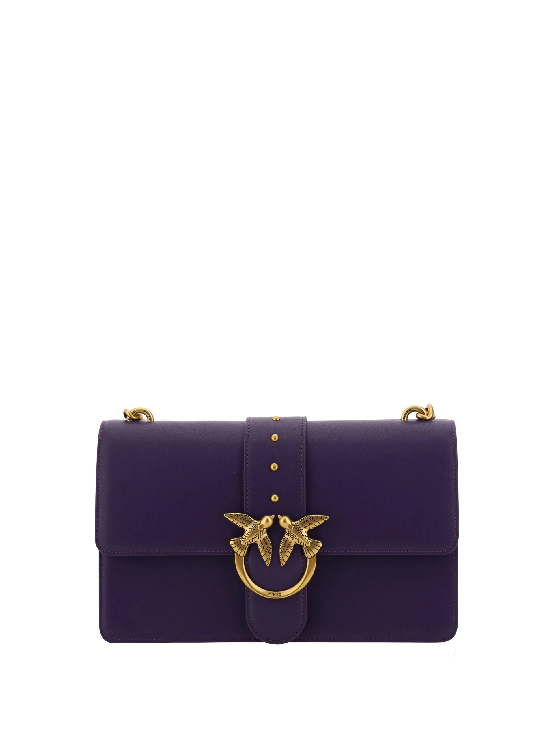 Elegant Purple Mini Shoulder Bag with Gold Accents