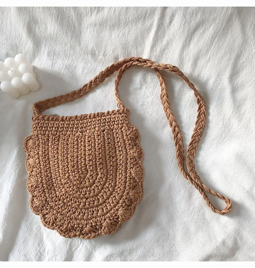 Elena Handbags Mini Cotton Knitted Shoulder Bag