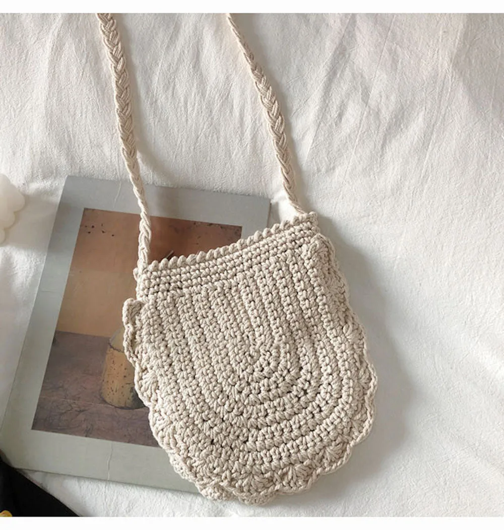 Elena Handbags Mini Cotton Knitted Shoulder Bag