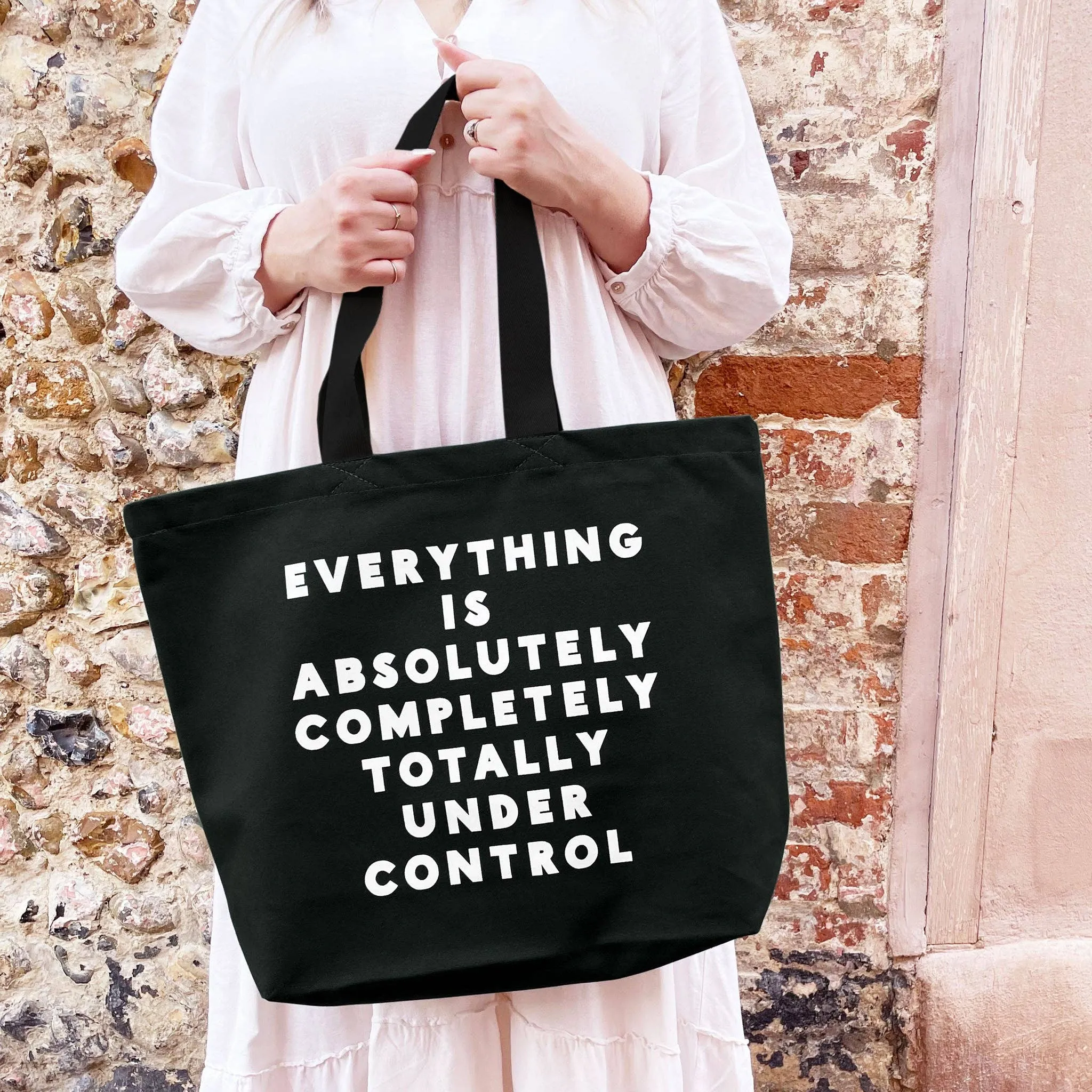 Everything is Under Control - Canvas Tote Bag: Black