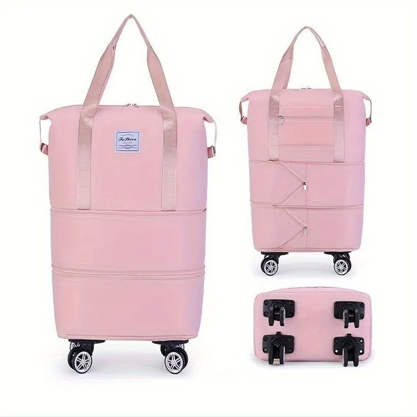 Expandable Rolling Duffle Bag with Wheels, Wet-Dry Separation