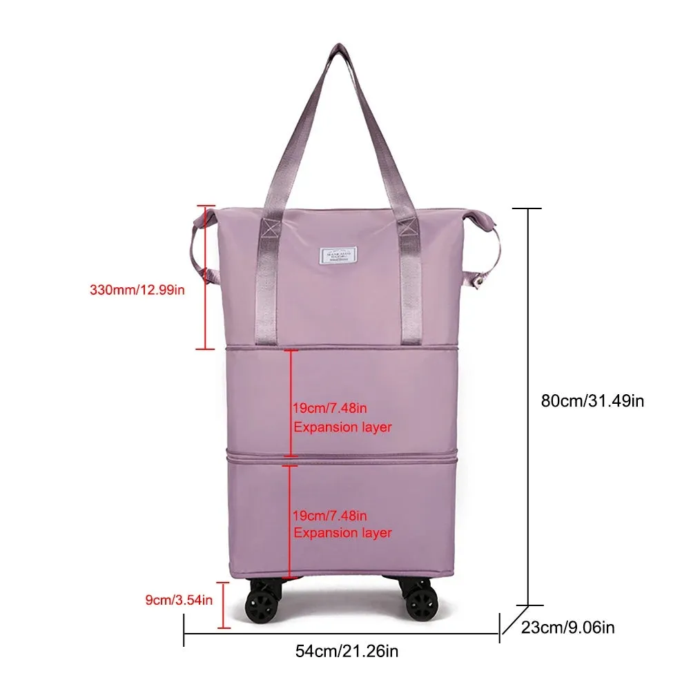 Expandable Rolling Duffle Bag with Wheels, Wet-Dry Separation