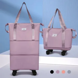 Expandable Rolling Duffle Bag with Wheels, Wet-Dry Separation