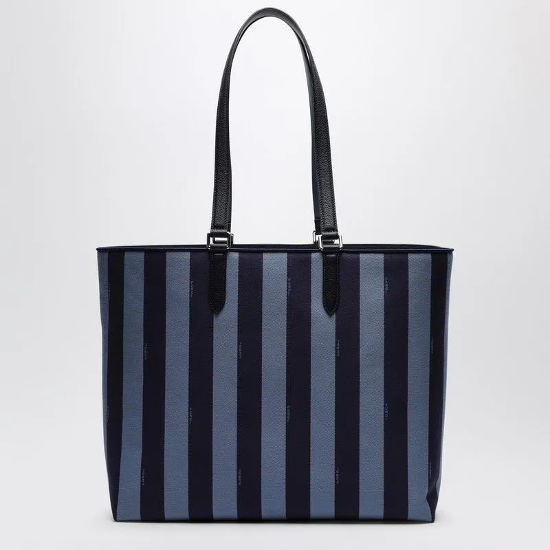 FENDI Striped Fabric Shopper Handbag with Logo - Men’s Essential