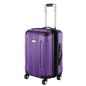 GLOBALWAY Expandable 20" ABS Carry On Luggage Travel Bag Trolley Suitcase-Purple