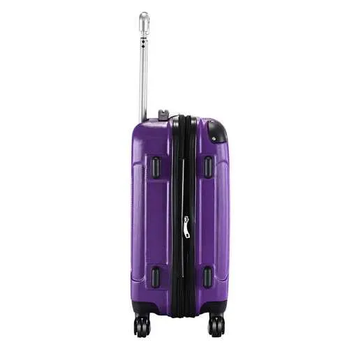 GLOBALWAY Expandable 20" ABS Carry On Luggage Travel Bag Trolley Suitcase-Purple