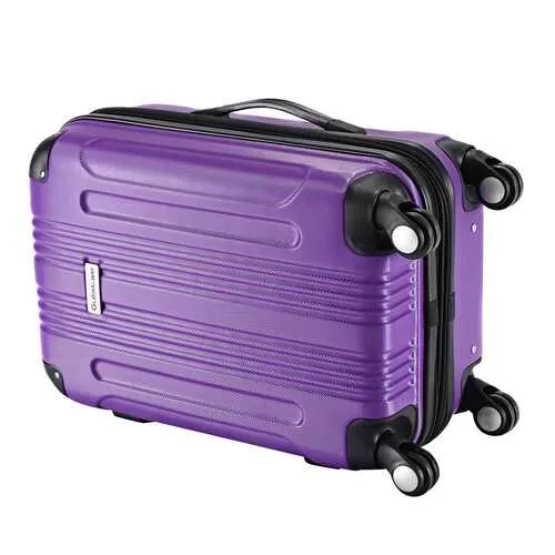 GLOBALWAY Expandable 20" ABS Carry On Luggage Travel Bag Trolley Suitcase-Purple