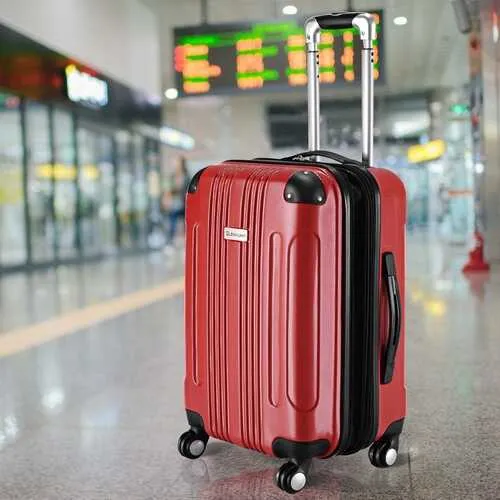 GLOBALWAY Expandable 20" ABS Carry On Luggage Travel Bag Trolley Suitcase-Red