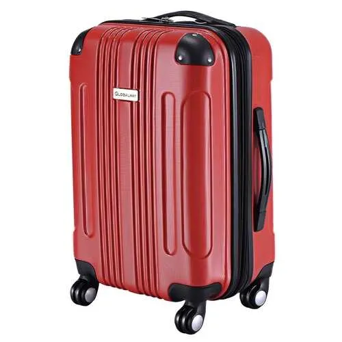 GLOBALWAY Expandable 20" ABS Carry On Luggage Travel Bag Trolley Suitcase-Red