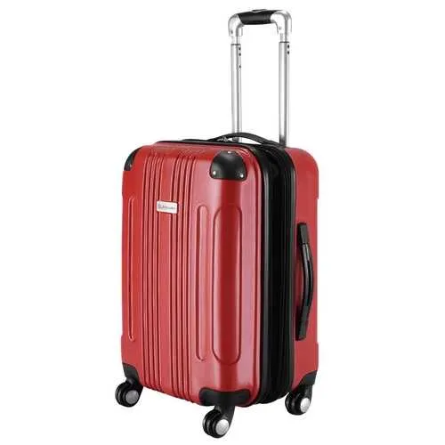 GLOBALWAY Expandable 20" ABS Carry On Luggage Travel Bag Trolley Suitcase-Red