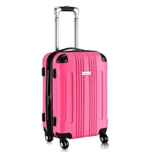 GLOBALWAY Expandable 20" ABS Carry On Luggage Travel Bag Trolley Suitcase-rose